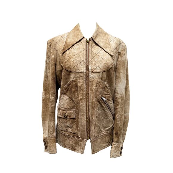 Retro Geno Genuine Suede & Leather Brown Jacket